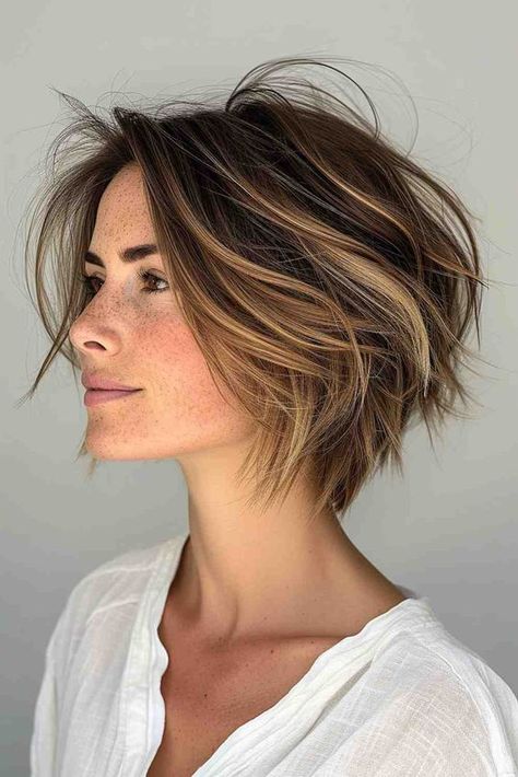 The Best Short Haircuts of 2024 Dramatic A Line Bob, Choppy Angled Bob Hairstyles, Dimensional Bob, Short Angled Bob, Bob 2024, Cropped Bob, Angled Bangs, Short Angled Bobs, Shaggy Bob Haircut