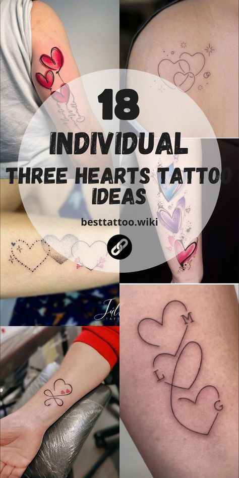 Discover the power of love with our collection of 18 Three Hearts Tattoo Ideas for 2024. From minimalist designs to elaborate artwork, our three hearts tattoo ideas showcase the beauty of connection and affection. Whether you prefer a small and understated tattoo or a larger and more intricate design, our collection offers something for every style and preference. Celebrate the bonds of sisterhood, friendship. Family Love Heart Tattoo, 3 Hearts With Initials Tattoo, Three Connected Hearts Tattoo, Three Interlocking Hearts Tattoo, 3 Connected Hearts Tattoo, 3 Name Tattoos For Women, Tattoos For 3 Daughters, Mom Daughter Granddaughter Tattoos, Mother Of 6 Tattoo Ideas