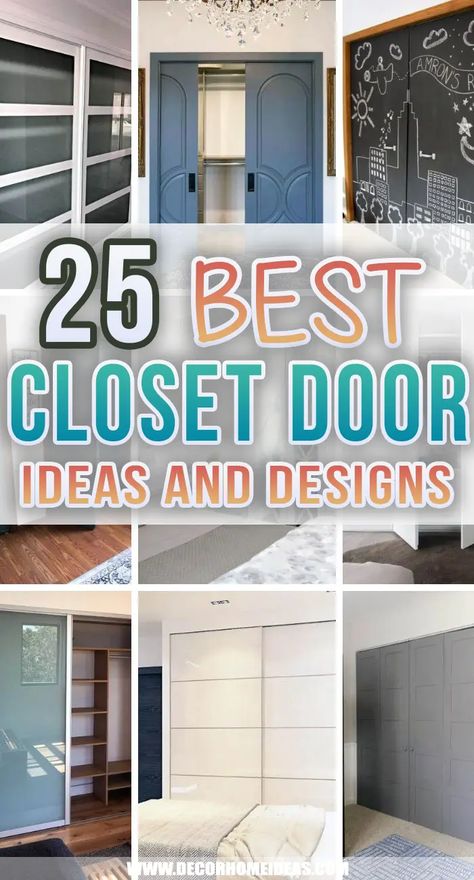 25 Best Closet Door Ideas and Designs For a Total Makeover Big Closet Doors, Closet Room Door Ideas, Walk In Closet Door Ideas Bedrooms, Walk In Closet Door Design, Small Doors Ideas, Closet Door Removal Ideas, Different Closet Door Ideas, Ideas For Closet Doors Bedrooms, Triple Closet Door Ideas