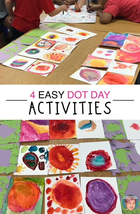 4 Easy and Fun Dot Day Activities for Teachers and Students. The Dot Book Activities Kindergarten, International Dot Day Preschool, Dot Day Art Projects Preschool, Dot Day Art Projects Kindergarten, The Dot Preschool Activities, Dot Day Preschool, Dot Day Activities Kindergarten, Dot Day Activities, Autumn Kindergarten