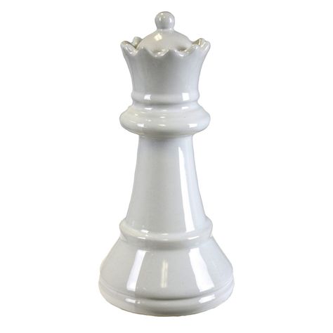 Sagebrook Home Queen Chess Piece Sculpture - 10814 Queen Chess, Queen Chess Piece, Chess Queen, Decorative Sculpture, White Queen, Chess Pieces, Black Decor, Luxury Home Decor, Chess Board