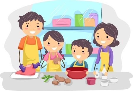 5 Meaningful Bonding Ideas For The Whole Family | The New Age Parents Family Cooking Together, Cooking Pictures, Planning School, Elementary Lesson Plans, Clip Art Pictures, Free Vector Illustration, Family Cartoon, Free Cartoons, Family Cooking