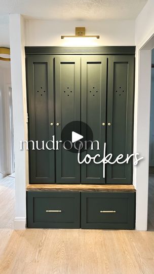 668K views · 11K reactions | I keep preaching that you shouldn’t live with something you don’t love, and the mudroom locker color has never felt quite right to me. I finally repainted it from “Jojoba” to “Woodland Moss” (both by @behrpaint ) Do you think it was the right move?? This DIY locker build still goes down as my favorite project because of how much my family has utilized it! | A.dabbled.dwelling | Selena Gomez · Love On Golf Locker Diy, Mudroom Locker Hooks, Laundry Room Lockers With Bench, Kids Lockers For Home, Diy Lockers Mudroom, Diy Mudroom Lockers With Doors, Laundry Room Lockers, Mudroom Wall Ideas, Diy Lockers