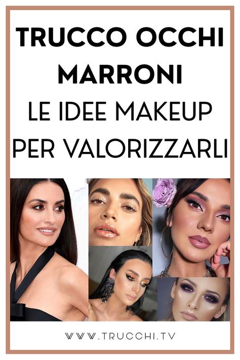 Avete vellutati e intensi occhi marroni? Allora dovete valorizzarli a dovere con un trucco occhi marroni naturale per il giorno e un trucco da cerimonia più sofisticato per la sera. Ecco i colori degli ombretti, eyeliner e altri prodotti make-up da scegliere per occhi marroni più belli! Eyeliner, Make Up, Makeup, Beauty