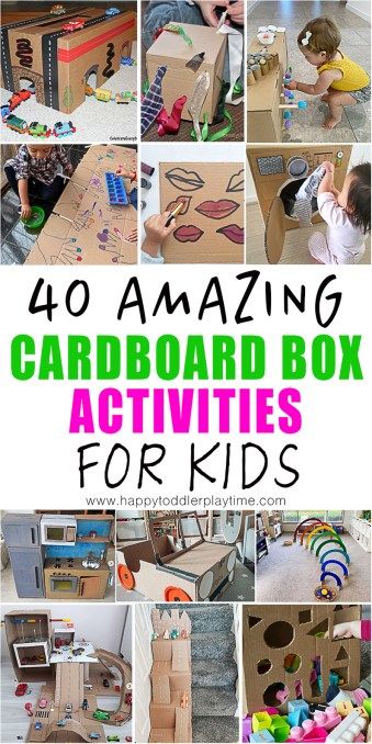 Cardboard Box Activities, Box Activities, Bus Crafts, Cardboard Play, Cardboard Crafts Kids, Recycled Crafts Kids, Art Activities For Toddlers, Cardboard Box Crafts, Cardboard Toys