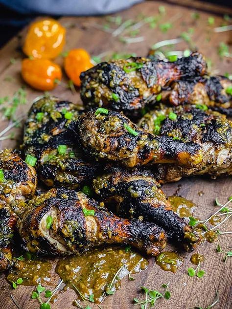 Smoked Jamaican Jerk Chicken, Jerked Chicken Recipe, Jerk Chicken Sauce, Jerk Chicken Dinner, Authentic Jerk Chicken, Jerk Recipes, Jerk Chicken Marinade, Grilled Jerk Chicken, Jerk Recipe