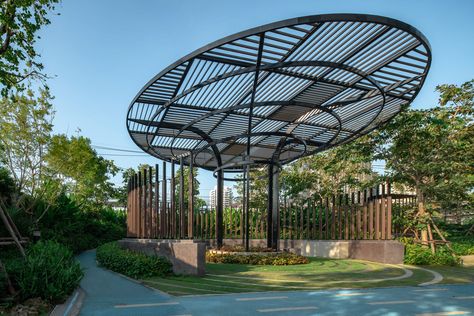 PanoramicStudio - PARKLAND CHARAN-PINKLAO Landscape Plaza, Architectural Landscape, Canopy Architecture, Residential Complex, Shade Structure, Pergola Designs, Organic Design, Landscape Photographers, Mountain View