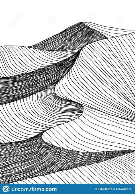 Abstract desert sahara landscape. Line art hand drawn illustration. Desert landscape view. Sand dunes line drawing vector. Black. Illustration about climate, outdoor - 176045075 Implied Line Art, Line Art Moon, Unity Line, Landscape Line Art, Modele Zentangle, Desert Sahara, Fineliner Art, 심플한 그림, Inktober 2024