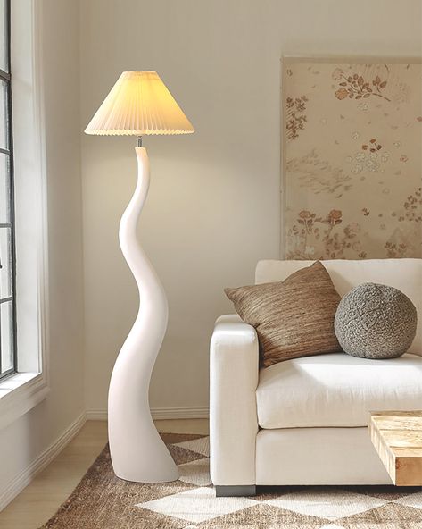 The Twisted Pleated floor lamp’s beautiful fluid shape was inspired by many organic forms found in nature combined. The simple and elegant figure was designed to accentuate the flowing grain of the solid wood, naturally varied so each loving hand made lamp is unique and a piece of art.  
 If you have any questions about our products, please contact us and we will get back to you within 24 hours.  
 Product Size 
 Size: Dia 45cm x H 165cm / ∅ 17.7″ x H 64.9″ 
 De Novelty Floor Lamp, Diy Lampe, Organic Forms, Incandescent Bulbs, Floor Lights, Edison Light Bulbs, Ceiling Fan With Light, In Nature, Wood Colors