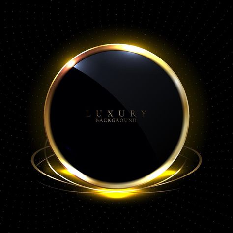 Round Logo Design Circles, Circle Lighting, 3d Black Background, Ring Background, Black And Gold Background, Round Frame Design, Bike Logos Design, Logo Rond, Round Logo Design