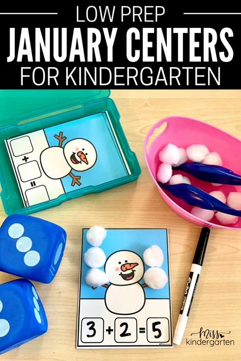 Kindergarten After Winter Break, January Lesson Plans For Kindergarten, January In Kindergarten, January Kindergarten Themes, December Math Centers Kindergarten, Winter Math Centers Kindergarten, January Kindergarten Centers, January Centers For Kindergarten, January Literacy Centers Kindergarten