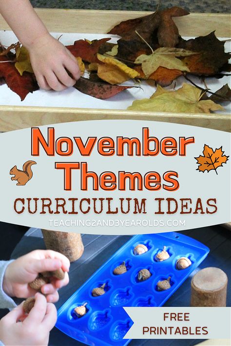 Pre Schooler Activities November, November Ideas For Toddlers, November Theme Preschool, Preschool Themes For November, Preschool November Themes, Toddler November Activities, November Toddler Themes, November Themes For Toddlers, Preschool November Activities