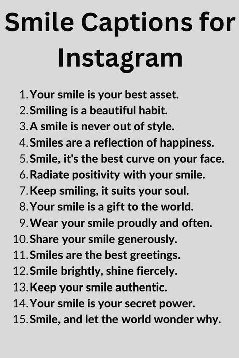 A list of Captivating Instagram Smile Captions Quotes About Smiling Happiness Positive Thoughts, Smile Motivation Quotes, Quote About Smile Happiness, Captions For Pictures Of Yourself Smiling, Smile Quotes For Instagram, Smile Captions Instagram, Smile Quotes Instagram, Smile Quotes Inspirational, Happy Captions