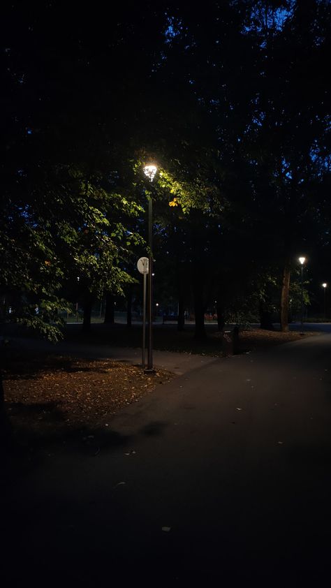 Late Night Walk Background, Aesthetic Night Background, Walking Background, Night Street Aesthetic, Outside Wallpaper, Night Walking Aesthetic, Park At Night, Night Landscape Photography, Night Walks