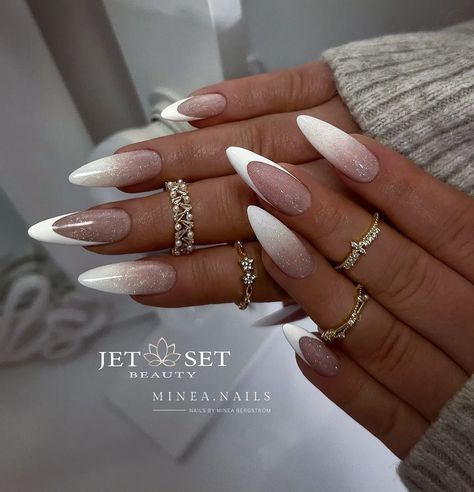 23+ Stunning Milky French Manicure Inspirations (2024) - DrExplains French Gel Nails Designs, French On Almond Nails, Cool White Nails, French With Design Nails, French Nails With Art, Nail French Design, Milky Nail Art, French Nails 2024, Nail Design 2024