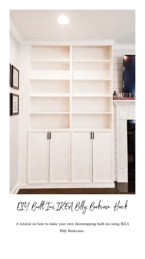 Samantha Raising Wildflowers Motherhood Blog - DIY Built Ins IKEA Billy Bookcase Hack Diy Built Ins, Raising Wildflowers, Bookcase Hack, Office Update, Billy Ikea, Painting Laminate Furniture, Ikea Built In, Ikea Desk Hack, Billy Bookcase Hack