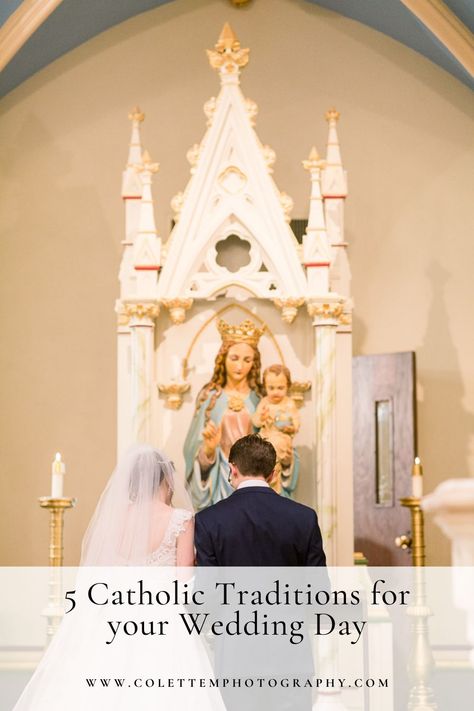 Wedding Ideas Catholic, Heritage Wedding, Catholic Wedding Dresses Traditional, Flowers For Mary Catholic Wedding, Marian Blue Wedding, Catholic Wedding Decor, Catholic Bride Dresses, Wedding Ideas Traditional, Catholic Church Wedding Dress