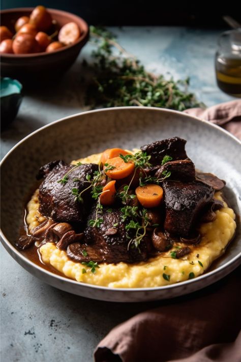 Indulge in a hearty and healthy culinary experience with our Gluten-Free Crockpot Short Rib Bourguignon. This sumptuous dish, perfect for the Whole Health Flexi-Plan diet, transforms tender beef short ribs into a rich, flavorsome delight. It's a perfect blend of nourishment and taste, ideal for health-conscious gourmets. Tender Beef Short Ribs, Gourmet Gluten Free, Healthy Meat Recipes, Light Salad, Short Rib, Gluten Free Recipes For Dinner, Gourmet Cooking, Culinary Experience, Fitness Community