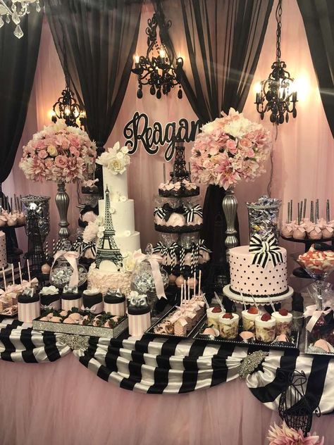 Paris Themed Party Ideas, Paris Themed Birthday Party For Adults, Paris Bday Party Ideas, Fancy Birthday Decorations, Elegant Paris Theme Party, Paris Style Birthday Party, Fancy Birthday Theme, 2 Fancy Birthday Theme, Paris Themed Tea Party