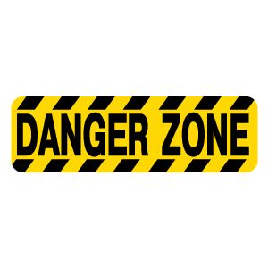 Danger Zone Sign Sticker Funny Road Signs, Hazardous Waste, Automotive Apparel, Danger Zone, Sign Sticker, Road Sign, Cartoon Stickers, Road Signs, Diagonal Stripes