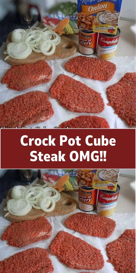 Crock Pot Cubed Steak Recipes, Cubed Steak Recipes Easy, Steak Crockpot, Smothered Cube Steak, Cube Steak Crock Pot Recipes, Crock Pot Cube Steak, Beef Cube Steak Recipes, Crockpot Steak Recipes, Cube Steaks