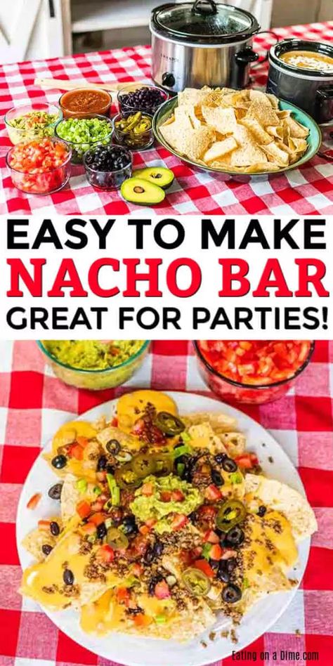 Ground Beef Crock Pot Recipes, Ground Beef Crock Pot, Beef Crock Pot Recipes, Nacho Bar Party, Beef Crock Pot, Taco Bar Party, Quick Salsa, Party Food Bars, Senior Party