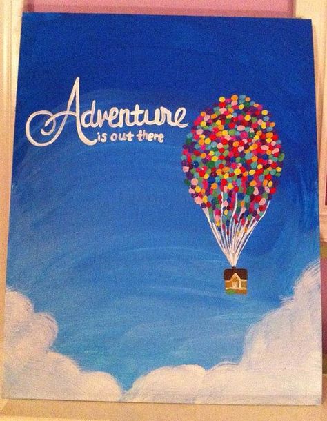 Godden Godden Godden Godden Balk - I saw this and it made me think of you! #canvaspaintingideas Adventure Is Out There, Air Balloon, Hot Air, Floating, Disney, Canvas, Art