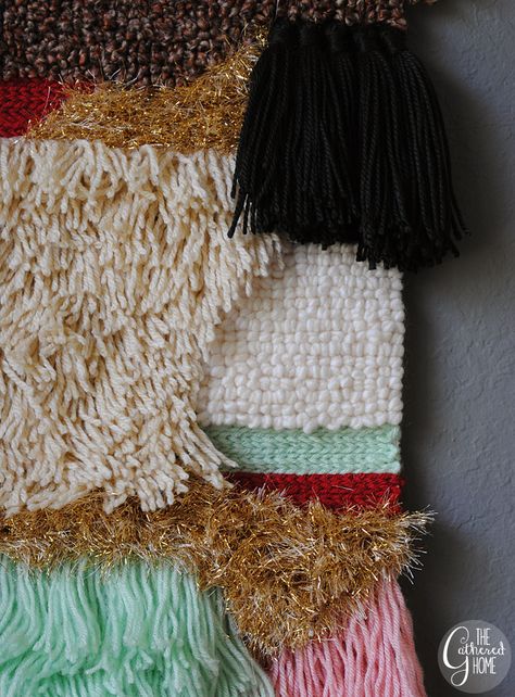 DIY Hand-Knotted Wall Hanging Tutorial | www.thegatheredhome.com #latchhook #wallhanging Hanging Blanket On Wall Yarn, Diy Macrame Fringe Trim, Latch Hook Wall Hanging, Diverse Models, Yarn Fringe, Crochet Chain Stitch, Wall Weave, How To Make Tassels, Lace Inspiration