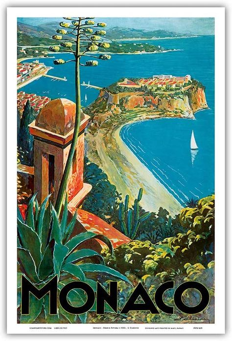 Monaco Beach, Italian Posters, Retro Travel Poster, Paul Klee, Poster Ideas, Poster Retro, Wassily Kandinsky, Exhibition Poster, French Riviera