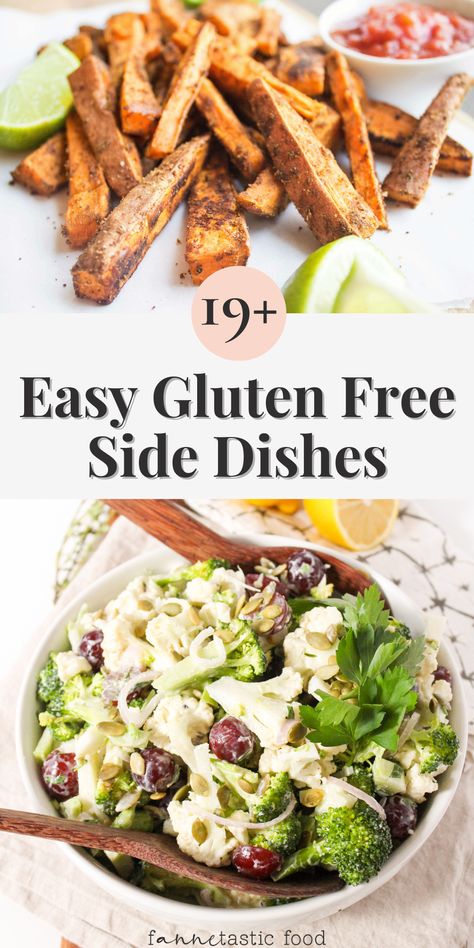 You'll love these veggie-packed and versatile gluten free side dish recipes for parties, potlucks, weeknight dinners, and the holidays! They're easy to make, nutritious, and deliciously flavorful. You'll find a gluten free and healthy side dish for every occasion, no matter the season. Whether you're looking for a summer BBQ potluck dish or a gluten free side for a dinner party, I've got you covered. Gluten Free Sides For Burgers, Gluten Free Cookout Recipes, Gluten Free Side Dishes For Party, Gluten Free Christmas Side Dishes, Gluten Free Dinner Sides, Vegan Gluten Free Side Dishes, Gluten Free Vegetable Side Dishes, Gluten And Dairy Free Side Dishes, Gf Side Dishes