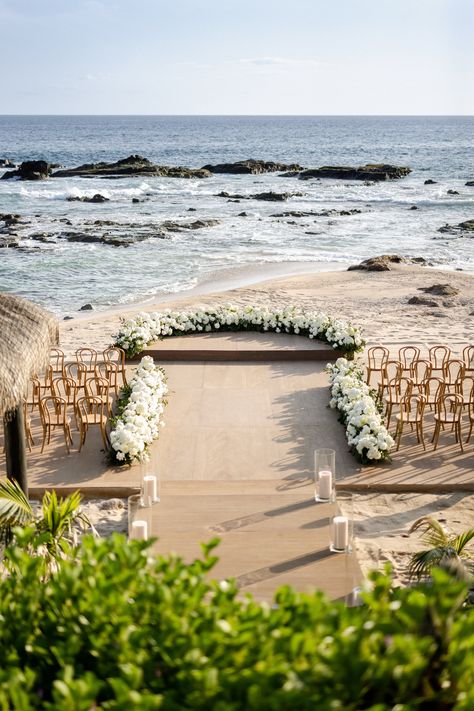 Beach Venues For Weddings, Wedding Beach Luxury, Beach Wedding Layout, Beach Civil Wedding Decoration, Ceremony On The Beach, Wedding Dress Destination Beach, Ceremony Beach Wedding, Beach Wedding Platform, Affordable Cabo Wedding Venues