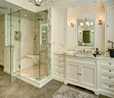 Noyes Master Bath traditional-bathroom Apartamento New York, Construction Garage, Master Bath Design, Traditional Bathroom Designs, Large Bathroom, Bad Inspiration, Interior Remodel, Master Bath Remodel, Shower Niche