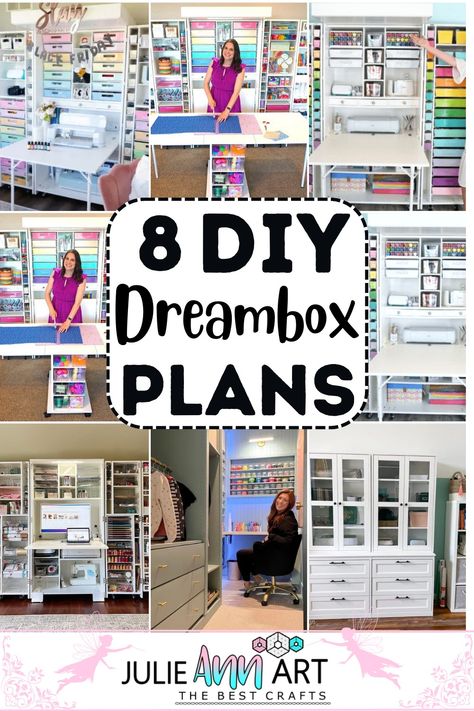 Best Craft Storage Cabinet, Diy Dream Box Plans, Crafting Cabinet Organization, Make Your Own Dream Box Craft Storage, Dream Cabinet Craft, Crafting Storage Cabinet, Diy Craft Dream Box Organizer, Dream Box Diy Plans, Dream Box Ikea Hack