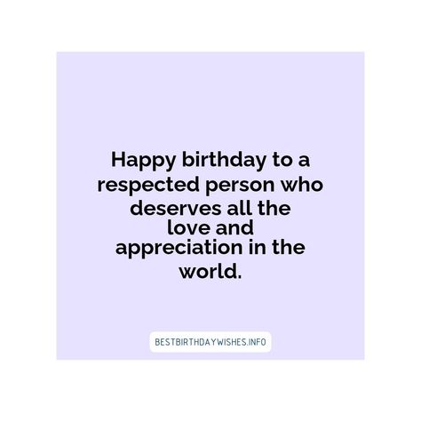 When a respected person in your life celebrates their birthday, it is an opportunity to show your appreciation for their wisdom and guidance. Whether ... | # #BirthdayWishes Check more at https://www.ehindijokes.com/respected-person-birthday-wishes-quotes/ Birthday Wishes For Favorite Person, Birthday Wishes For Sir, Advance Birthday Wishes, First Birthday Wishes, Bday Quotes, Healthy Birthday, Unique Birthday Wishes, Birthday Wishes With Name, Digital Marketing Quotes