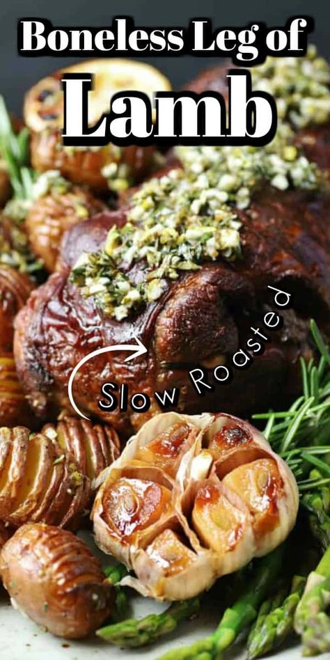 Greek Style Roast Leg Of Lamb, Roasted Boneless Leg Of Lamb Recipes, Lamb Boneless Leg Recipes, Slow Cooked Boneless Lamb Leg, Slow Cooker Boneless Leg Of Lamb, Slow Roasted Lamb Leg, Roast Boneless Leg Of Lamb, Lamb Leg Boneless Roast Recipe, Lamb Leg Roast Recipes Slow Cooker