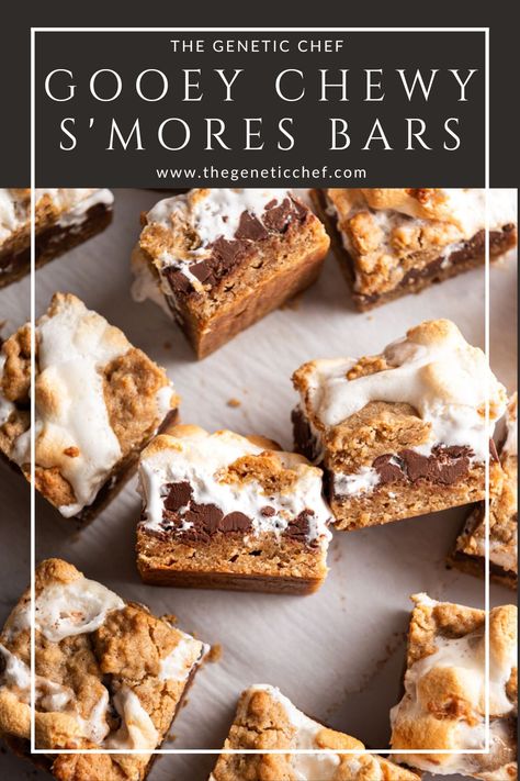 Smores Desserts For A Crowd, Smores Fudge Bars, S’mores Squares, Gooey Smores Bars, S’mores Chewy Cookie Bars, Dessert For Big Group, Easy Crowd Desserts, S’mores Desert, S’mores Bars Recipe