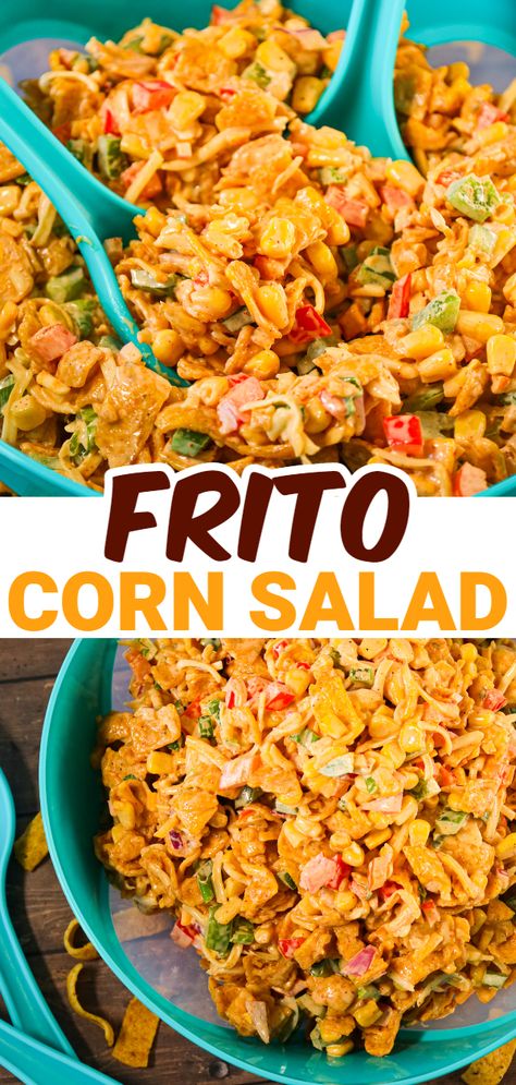 Paula Deen Corn Salad With Fritos, Dorito Corn Salad Recipe, Corn And Dorito Salad, Corn Casserole With Fritos, Corn Chip Salad Catalina Recipe, Corn Salad Recipe With Fritos, Corn Salad Fritos, Casseroles With Fritos Corn Chips, Pepper Salad With Corn Chips