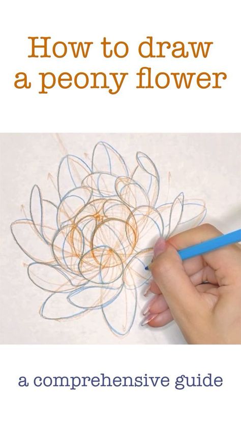 Here’s my comprehensive step by step tutorial in how to draw a peony flower Flower Drawing Peony, How To Draw Tattoo Flowers, Drawing Peonies Step By Step, How To Draw Peony Step By Step, How To Draw Peony, How To Draw Tattoos Step By Step, How To Draw A Peony, Peony Drawing Tutorial, How To Draw Traditional Tattoos