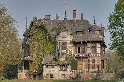 Abandoned Castles, Sala Cinema, Abandoned Mansion For Sale, Mansion Homes, Real Haunted Houses, Mansion Exterior, Old Mansion, Abandoned Mansion, Home For Peculiar Children