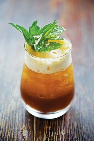 Beer Cocktail: Jealous Moon. | Photo by Jody Horton. Beer Cocktails Recipes, Goli Soda, Drinks Photo, Beer Cocktail Recipes, Beer Drinks, Beer Cocktail, Rum Cream, Moon Photo, Mint Sprig