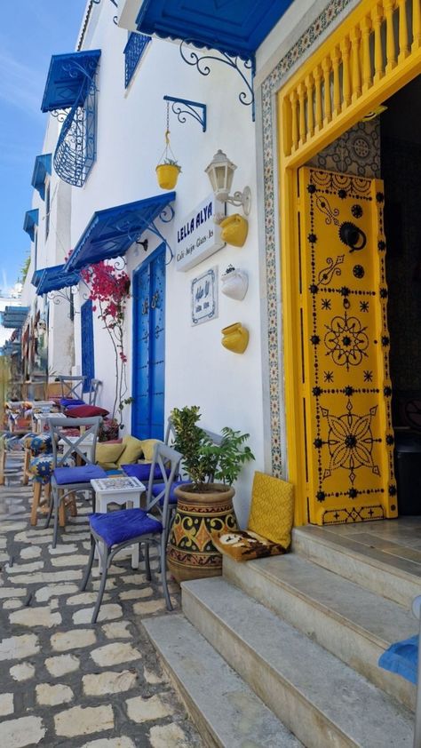 Said Wallpaper, Sidi Bou Said, Blue Patio, Foreign Travel, Colorful Places, Sea Design, Morocco Travel, Graphic Design Lessons, Dream Travel Destinations