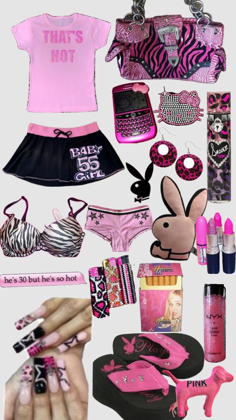 Y2k Moodboard, Real Y2k, Pink Playboy, Y2k Nostalgia, Mood Aesthetic, 2000s Pink, Fashion Girly, Pink Glam, Aesthetic Fashion