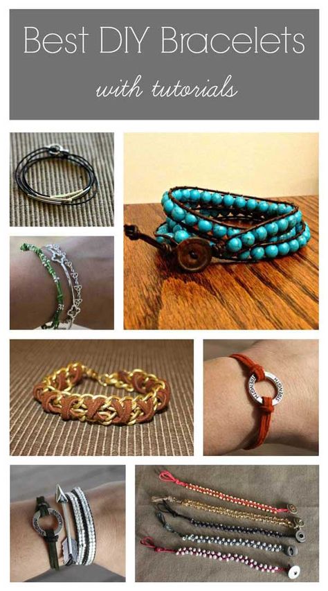 Over 15 DIY bracelet tutorials with step by step instructions to make today's most stylish looks including wrap bracelet, leather bracelet, arrow, metal stamped, t-shirt bracelets and more! Wrap Bracelet Tutorial, Bracelet Tutorials, Bracelet Styles, Wrap Armband, Diy Leather Bracelet, Diy Bracelets Tutorials, Prayer Bracelet, 15 Diy, Bracelet Leather