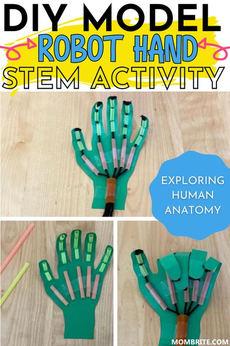 Montessori, Stem Hand Project, Robotics For Kindergarten, 4th Grade Stem Projects, Robot Hand Stem Activity, Steam Crafts Elementary, Stem Engineering Projects For Kids, School Aged Activities, Engineering Crafts For Preschool