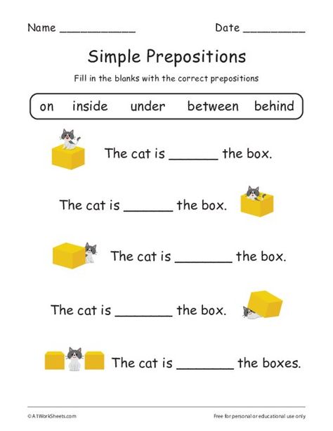 Preposition Worksheets Kindergarten, Prepositions Worksheets, Phonics Worksheets Grade 1, Preposition Worksheets, Worksheets For Class 1, Reading Comprehension Kindergarten, English Worksheets For Kindergarten, Grammar For Kids, English Activities For Kids