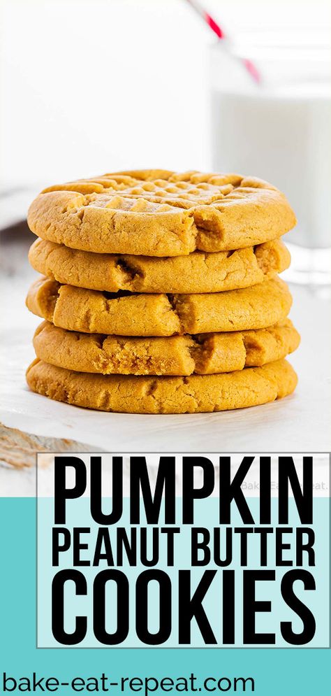 These pumpkin peanut butter cookies are soft and chewy with lots of cinnamon flavour. The make the perfect treat for enjoying pumpkin flavour in the fall! #pumpkin #peanutbutter #cookies Pumpkin Peanut Butter Cookies, Oatmeal Biscuits, Healthy Pumpkin Dessert, Pumpkin Peanut Butter, Healthy Peanut Butter Cookies, Cookies Healthy, Easy Peanut Butter Cookies, Peanut Butter Pumpkin, Cookies Easy