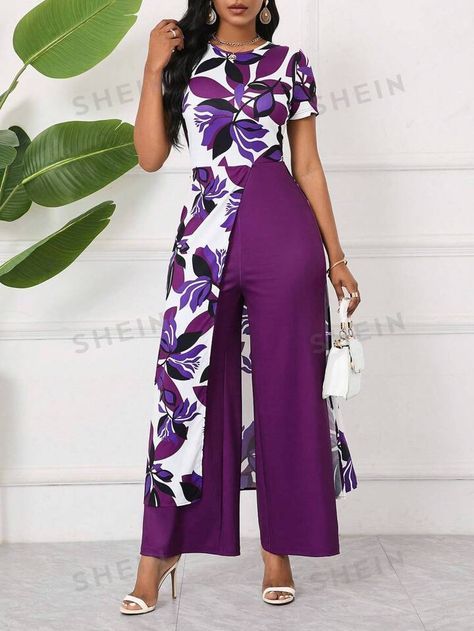 Outing Dress, Mens Traditional Wear, Work Dresses For Women, African Fashion Women Clothing, African Fashion Women, African Design Dresses, Latest African Fashion Dresses, Fabric Floral, Printed Jumpsuit