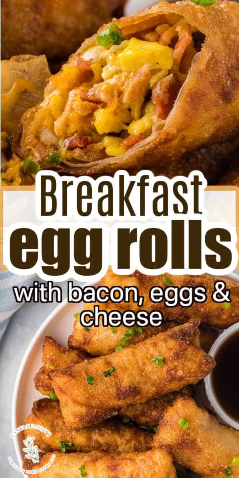 Breakfast Ideas Crescent Rolls Eggs, Breakfast Ideas For Food Truck, Pillsbury Crescent Recipes Breakfast Eggs, Egg Roll Wrapper Recipes Breakfast, Breakfast Eggroll Recipe, Eggs And Bacon Recipes, Breakfast Finger Foods Easy, Chicken Bacon Ranch Egg Rolls, Hand Held Breakfast Ideas