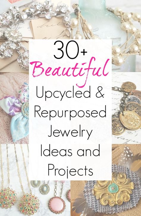 Jewelry Making Ideas, Old Jewelry Crafts, Upcycled Ideas, Costume Jewelry Crafts, Vintage Jewelry Ideas, Vintage Jewelry Repurposed, Junk Jewelry, Ideas Jewelry, Vintage Jewelry Crafts