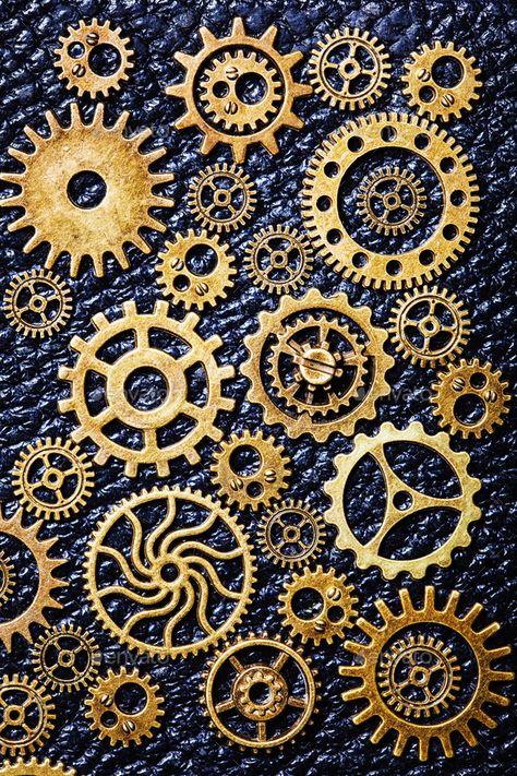 Steampunk Machine, Gear Drawing, Steampunk Guitar, Leather Background, Steampunk Aesthetic, Mechanical Gears, Abstract Art Gallery, Gear Wheels, Gear Art